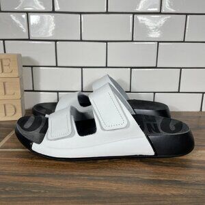 ECCO Cozmo Womens Size EU 36 Shoes White Leather Double Strap Slide Sandals